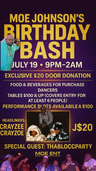 🎉 Get Ready for the Biggest Party of the Summer — Moe Johnson’s Birthday Bash! 🎉