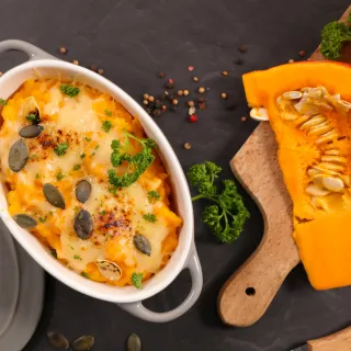 Gratin de quinoa potimarron châtaignes