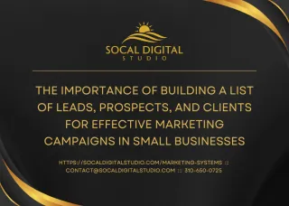 The Importance of Building a List of Leads, Prospects, and Clients for Effective Marketing Campaigns in Small Businesses