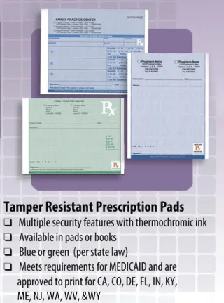 Tamper-Resistant Prescription Pads: The Ultimate Solution for Your Medical Practice