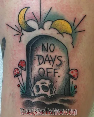 Color Gravestone Tattoo