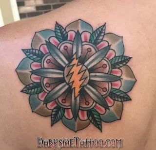 Color Grateful Dead Mandala Tattoo