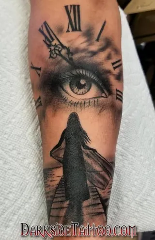 Black and Gray Eye Tattoo