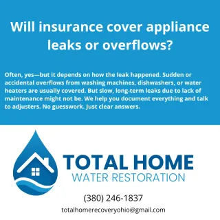 Will insurance cover appliance leaks or overflows?