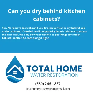 Can you dry behind kitchen cabinets?