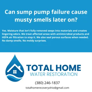 Can sump pump failure cause musty smells later on?