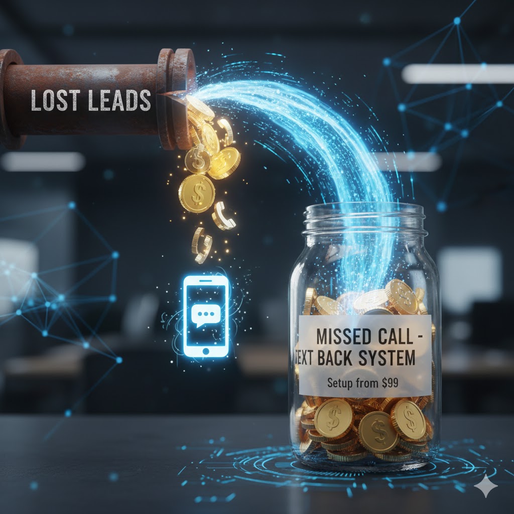 "Missed calls" and "lost customers." The solution is the "Missed Call – Text Back System.