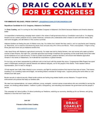 Campaign Announcement