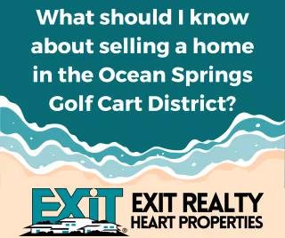 What should I know about selling a home in the Ocean Springs Golf Cart District?
