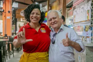 Dani Portela recebe apoio de Fernando Ferro durante almoço nesta sexta-feira