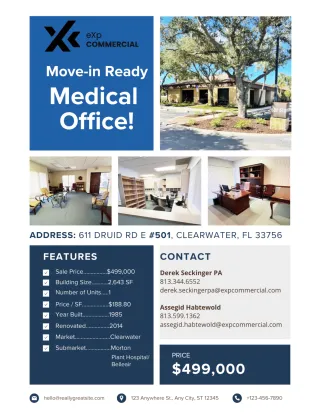 Fully Equipped Medical Offices for Sale – 0.6 Miles from Morton Plant Hospital 