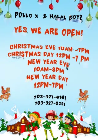 Pollo X & Halal Boyz Open Christmas Eve, Christmas Day, and New Year's Day!