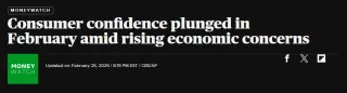 Consumer Confidence plunges