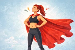 Pose de super héroe