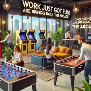 🎮 Houston Office Towers Go Retro! Arcades & Fun Perks Are Bringing Workers Back 🏢