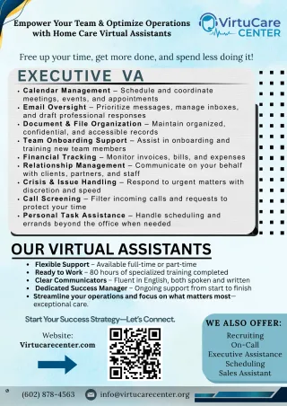 Scale your home care agency with healthcare VAs—cut admin chaos and grow without burnout.