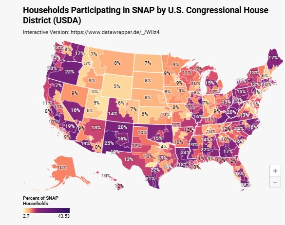 Households Receiving Food Stamps (SNAP) by Congressional District