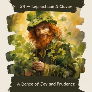 24 — Leprechaun & Clover:  A Dance of Joy and Prudence