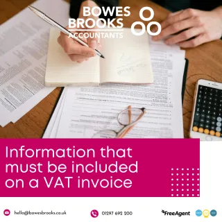 Information that must be included on a VAT invoice 