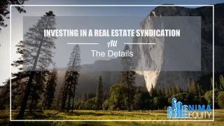 Investing In A Real Estate Syndication: All The Details