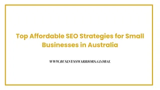Top Affordable SEO Strategies for Small Businesses in Australia