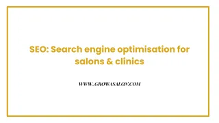 SEO: Search engine optimisation for salons & clinics