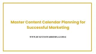 Master Content Calendar Planning for Successful Marketing
