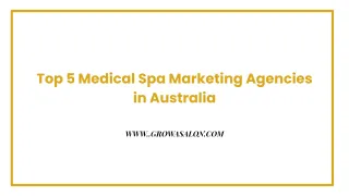 Top 5 Medical Spa Marketing Agencies in Australia