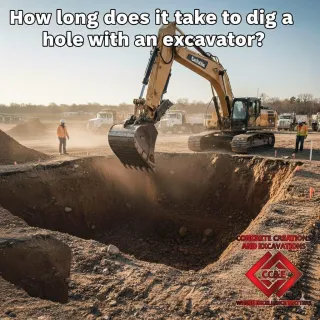 How long does it take to dig a hole with an excavator?