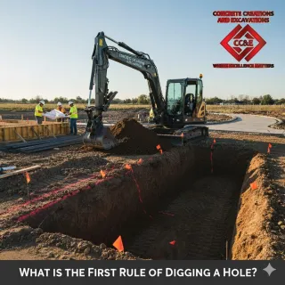 What is the first rule of digging a hole?
