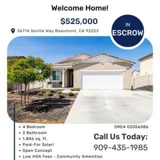 SOLD! Beaumont, CA 92223