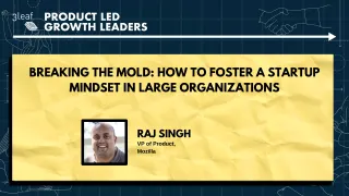 132 - Breaking the Mold: How to Foster a Startup Mindset in Large Organizations
