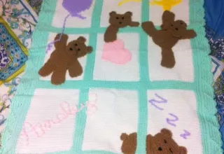 Crocheted Bear Blanket