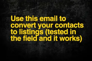 This email is perfect for converting contacts to listings
