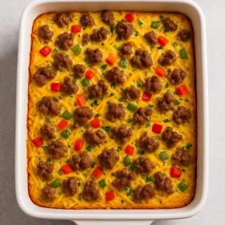 🧾 Sausage Egg Bake with Hash Browns