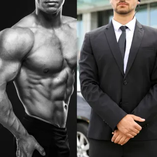 Muscle guy vs. Protection professional