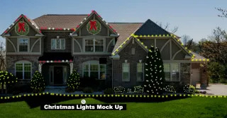 Holiday Home Concept Christmas Lights Design Mock Up