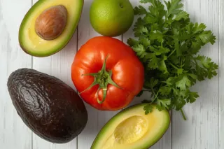 Avocado, tomato and cilantro salad