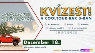 KARÁCSONYI KÜLÖNKIADÁSOS kvízest a CoolTour bar 3-ban | December 18. | Ingyenes