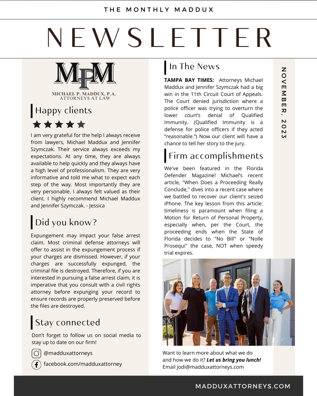 The Monthly Maddux - November 2023