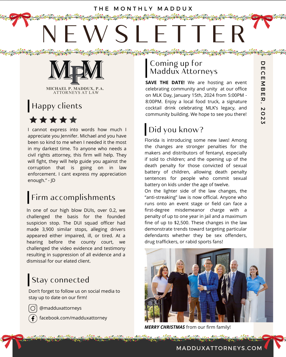 The Monthly Maddux - December 2023