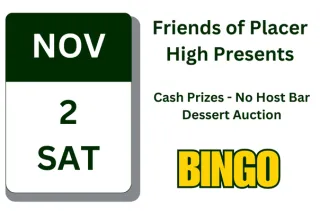 November 2, 2024 @ 5 pm FOPHS Bingo Night Auburn Masonic Lodge 956-1/2 Lincoln Way, Auburn