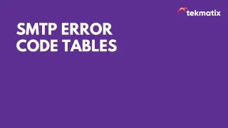 SMTP Error Code Tables