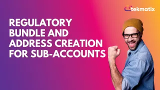 Regulatory Bundle and Address Creation for Sub-Accounts