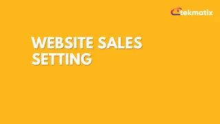 Website Sales Setting