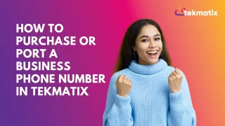 How To Purchase or Port a Business Phone Number in Tekmatix