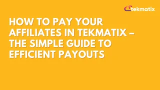 How To Pay Your Affiliates in Tekmatix – The Simple Guide to Efficient Payouts