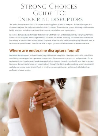 Strong Choices Guide To Endocrine Disruptors