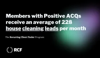 Members with Positive ACQs receive an average of 228 cleaning leads every 90 days