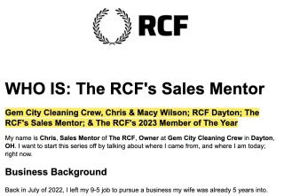 The RCF's Sales Mentor
